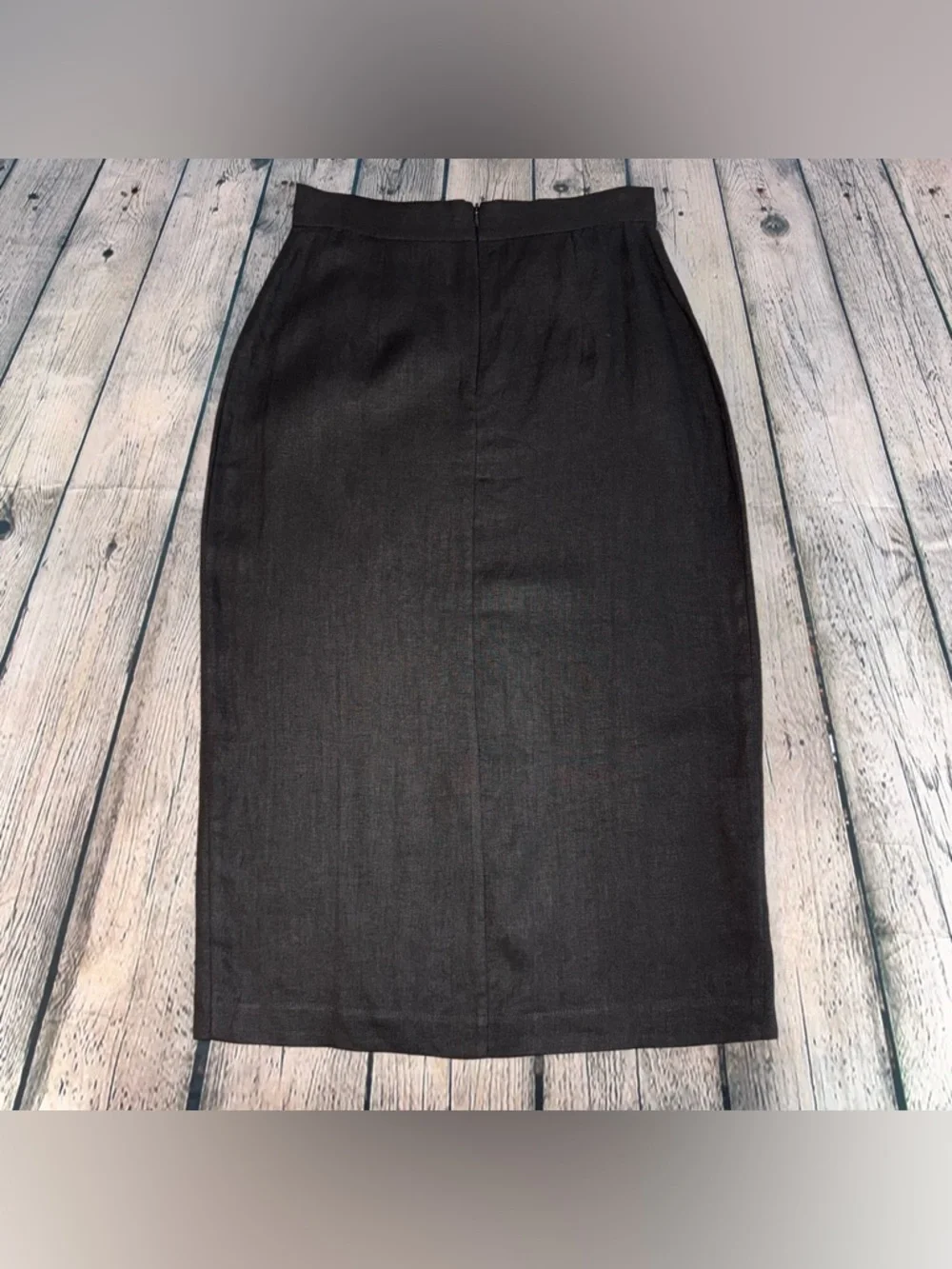 Ioanna Kourbela Black Linen Midi Skirt Zero Waste Greek Designer Sz Euro Medium - Picture 3 of 8